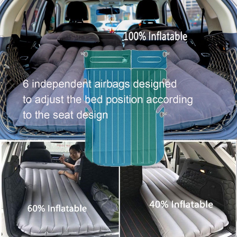 Onirii Inflatable SUV Air Mattress,Thickened Flocking Inflatable Car Camping Travel Air Mattress with 2 Pillows & Air Pump,Portable Car Sleeping Bed for SUV|MPV|Minivan - Image 4